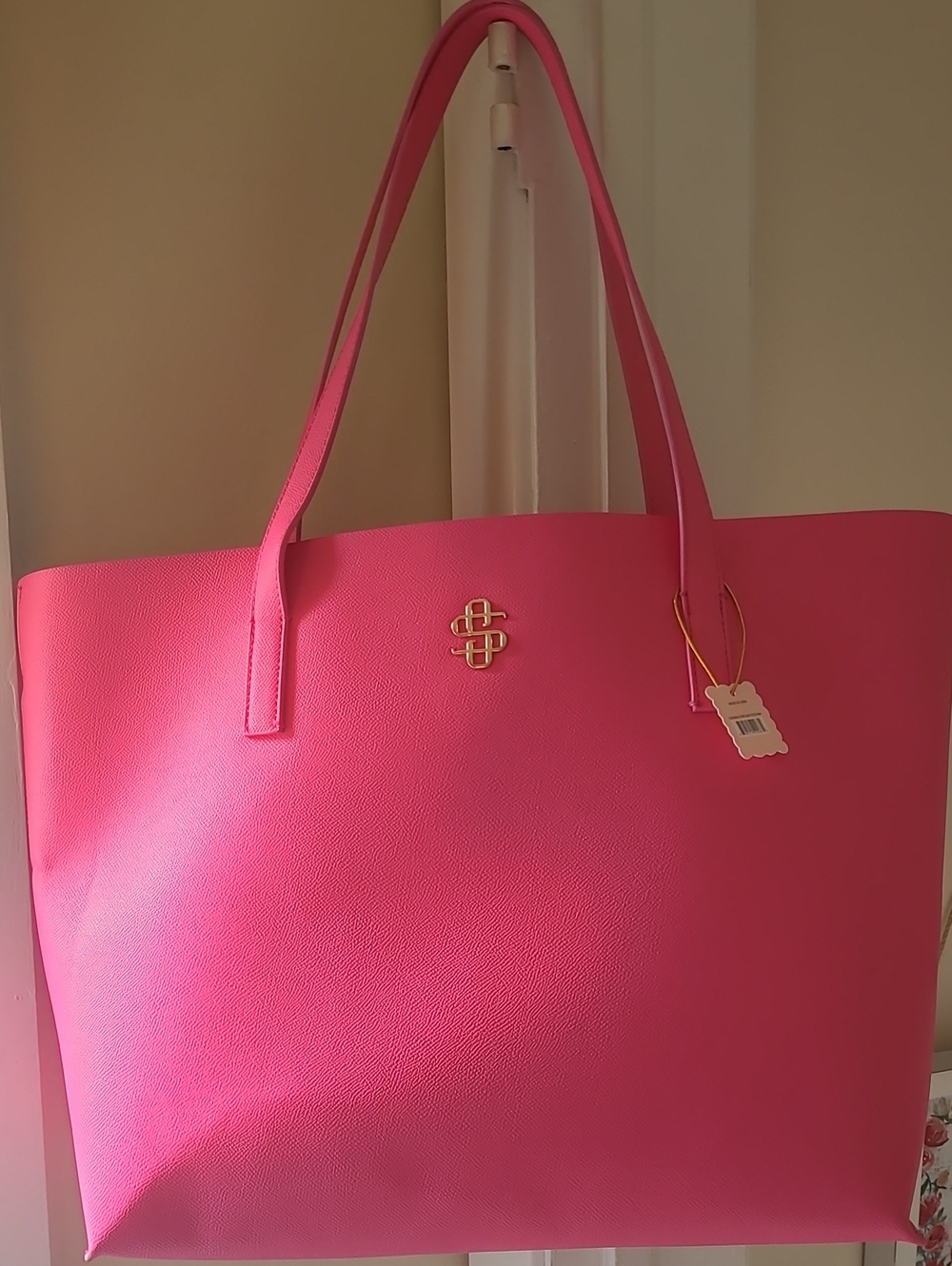 Simply Southern Women's Pink Tote Bag with Gold Accent